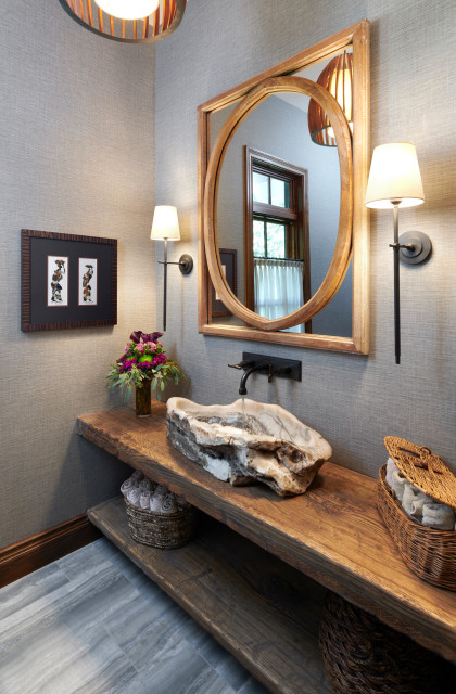 White Lake Craftsman Cottage coastal-powder-room