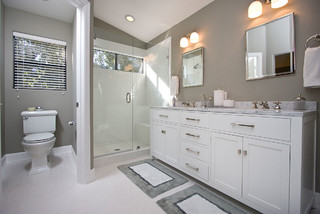 Contemporary Gray & White Bathroom Remodel - Contemporary - Bathroom