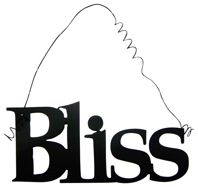 Inspirational Word BLISS Wall Hanging Home Decor Metal Traditional