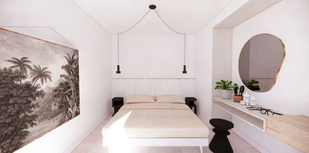 Inspiration for a medium sized scandinavian bedroom in Marseille.