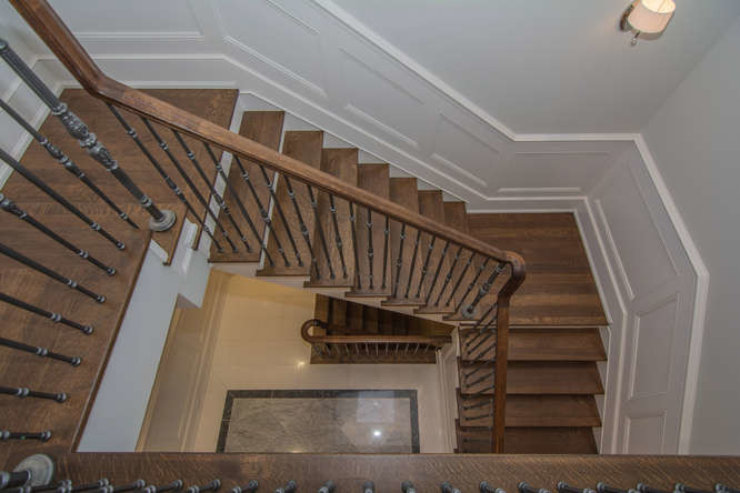 Inspiration for a transitional staircase remodel in Toronto