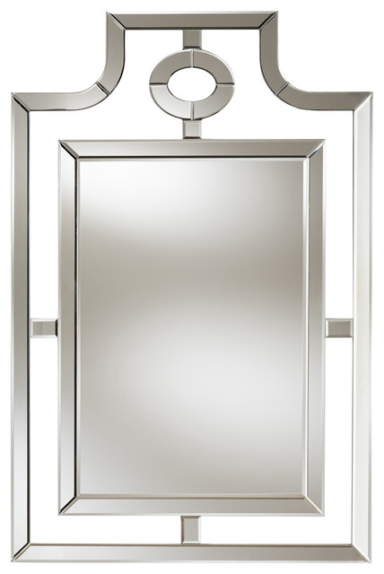 Axelle Silver Pagoda Wall Accent Mirror Contemporary Axelle Silver Pagoda Wall Accent Mirror