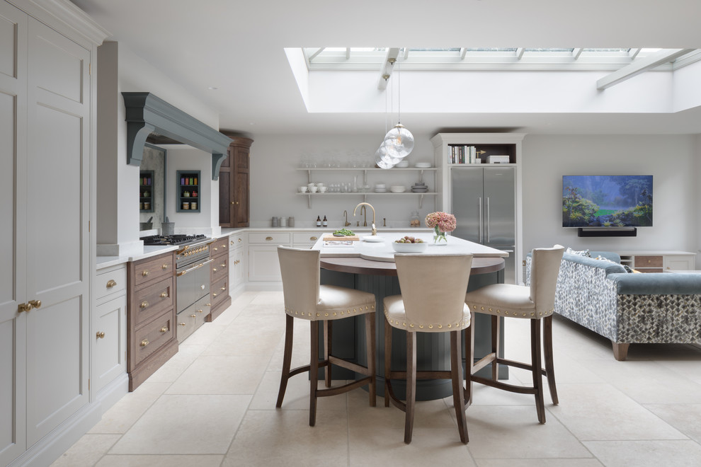 Mid-sized transitional kitchen in Essex.