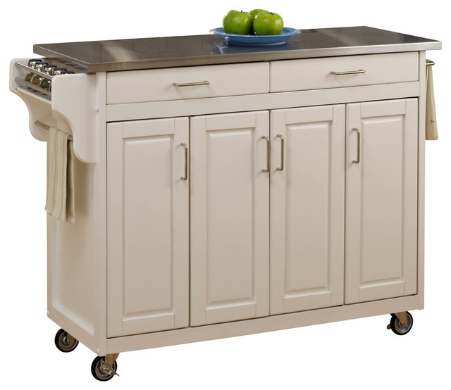 Create-a-cart White with Stainless Steel Top by Home Styles