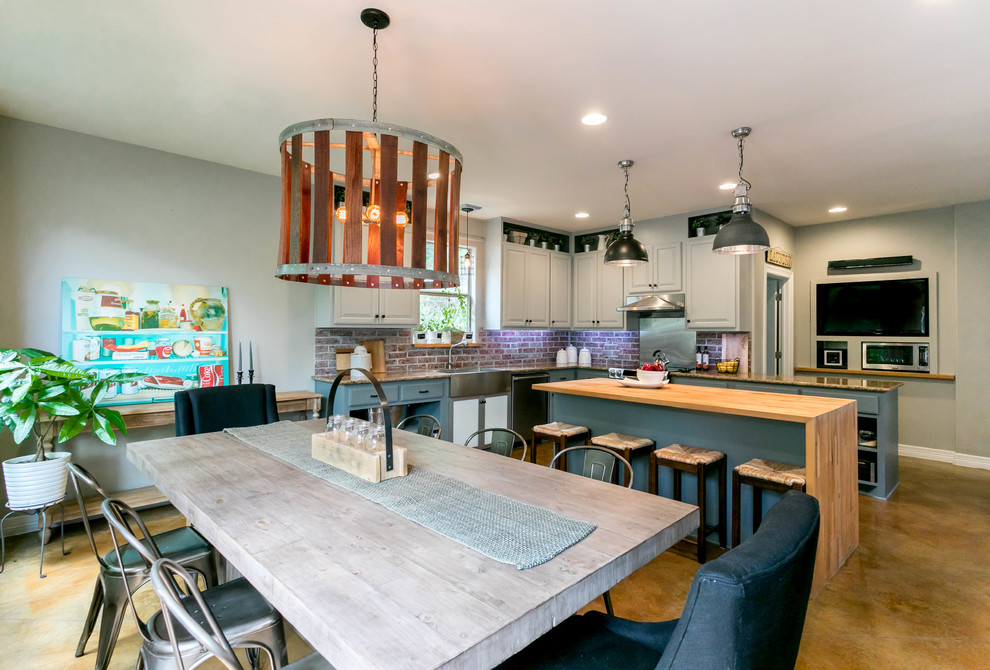 Example of a mountain style kitchen design in Austin