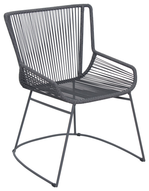 The Dane Dining Arm Chair Set of Two Dark Gray Outdoor Dining Chairs