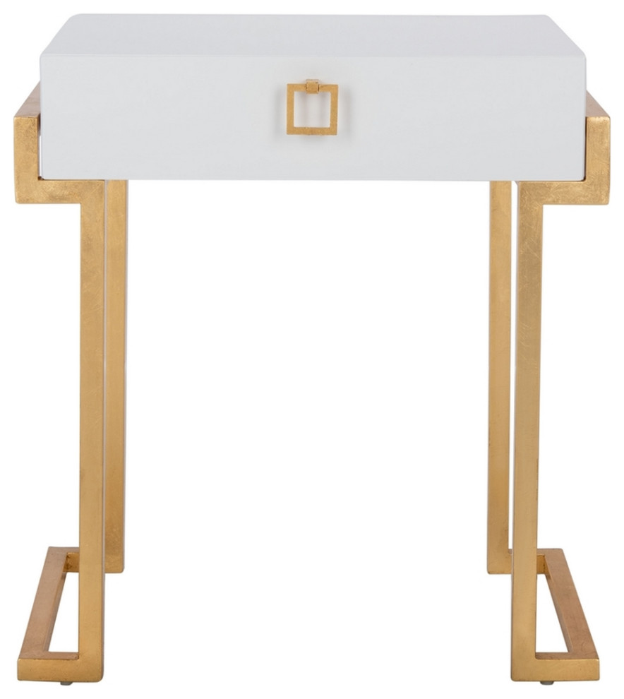 Larue Lacquer Side Table White Contemporary Side Tables And End