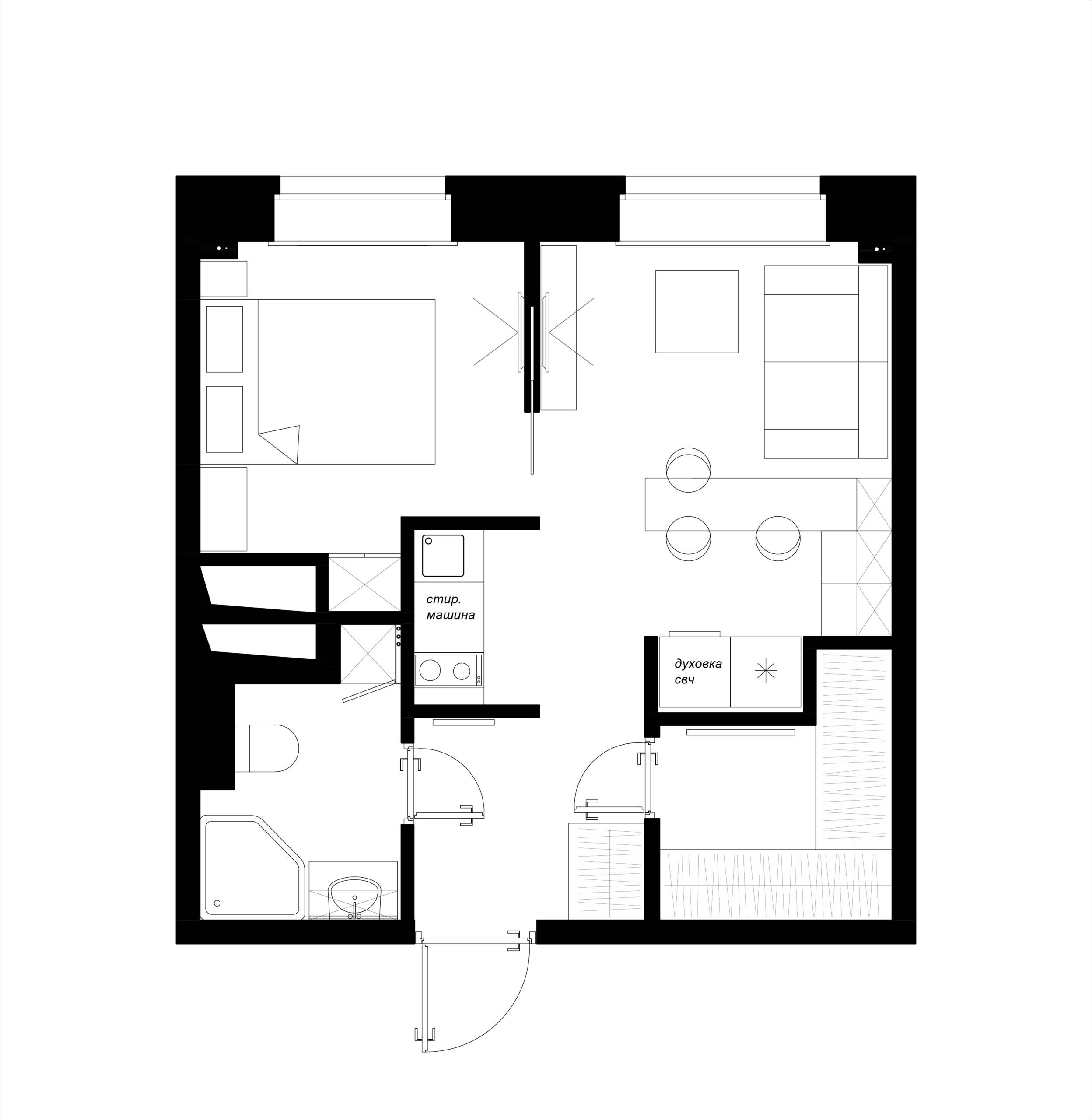 Дизайн квартиры студии 30 кв.м — разработка проекта