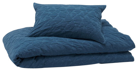 Coyuchi® Cotton Mache Duvet Cover, Mid Ocean Blue, King
