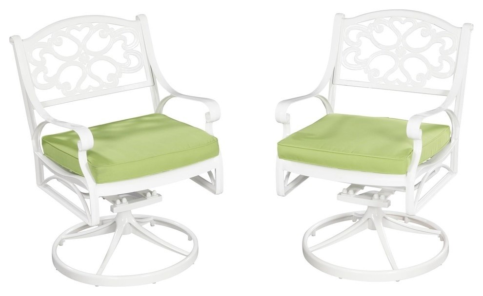 Biscayne Outdoor Swivel Chair With Cushion, White