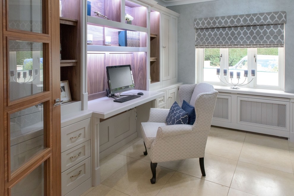 This is an example of a contemporary home office in Surrey.