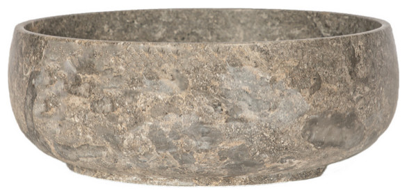 Eden Bath EB_S049GM-P Rustic Gral Round Vessel Sink in Gray Marble