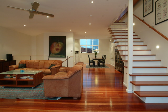 Warehouse conversion Clifton Hill contemporary-living-room