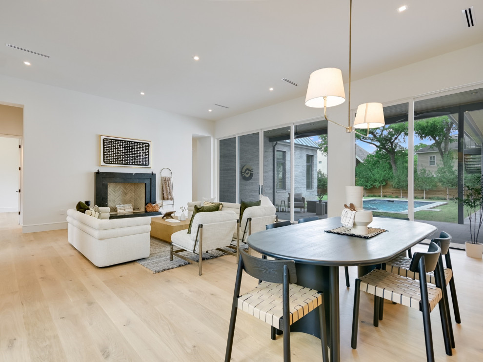 Inspiration for a transitional dining room remodel in Austin