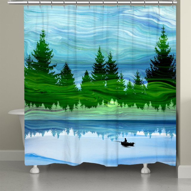 Scenic Forest Shower Curtain Rustic, Laural Home Brand New Day Shower Curtain