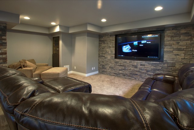 Highlands Ranch Basement Finish traditional-home-theater