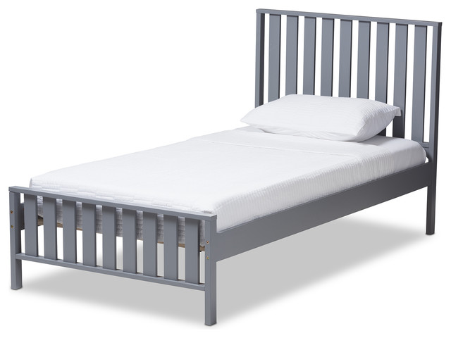 Harlan Modern Clic Mission Style Platform Bed Transitional Harlan Modern Clic Mission Style Platform Bed Gray Twin