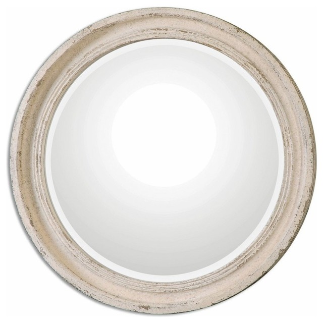 Circle Wall Mirrors classic round wall mirror ivory cream, distressed vanity - beach Circle Wall Mirrors classic round wall mirror ivory cream, distressed vanity - beach
