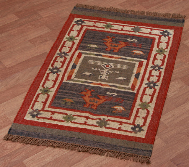Blue Hacienda Tribal Rug 3 X5