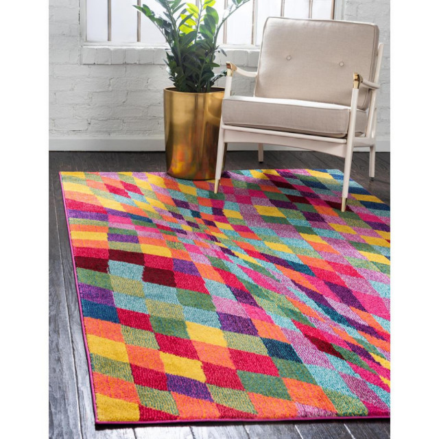 Rug Unique Loom Estrella Multi Rectangular 3' 3 x 5' 3 Contemporary Area Rugs by Morning