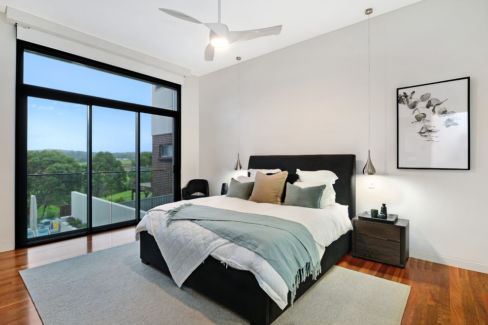 This is an example of a large contemporary bedroom in Wollongong.