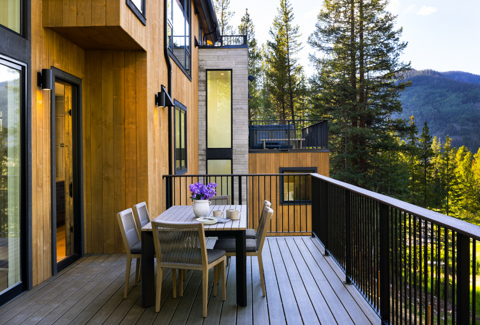 Inspiration for a rustic deck remodel in Denver
