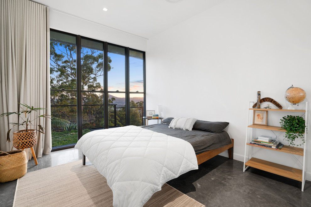 Design ideas for a contemporary bedroom in Sunshine Coast.