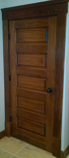 Horizontal 5 Panel Poplar Wood Door American Craftsman
