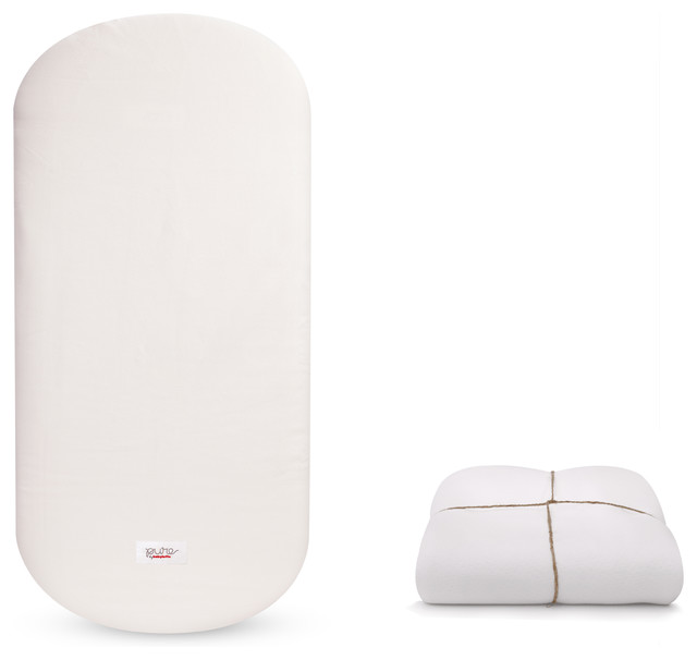 Babyletto Coco Core NonToxic Oval Crib Mattress With Cover, 53 x 25" Contemporary Crib