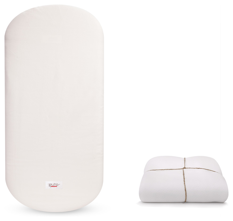 Babyletto Coco Core NonToxic Oval Crib Mattress With Cover, 53 x 25