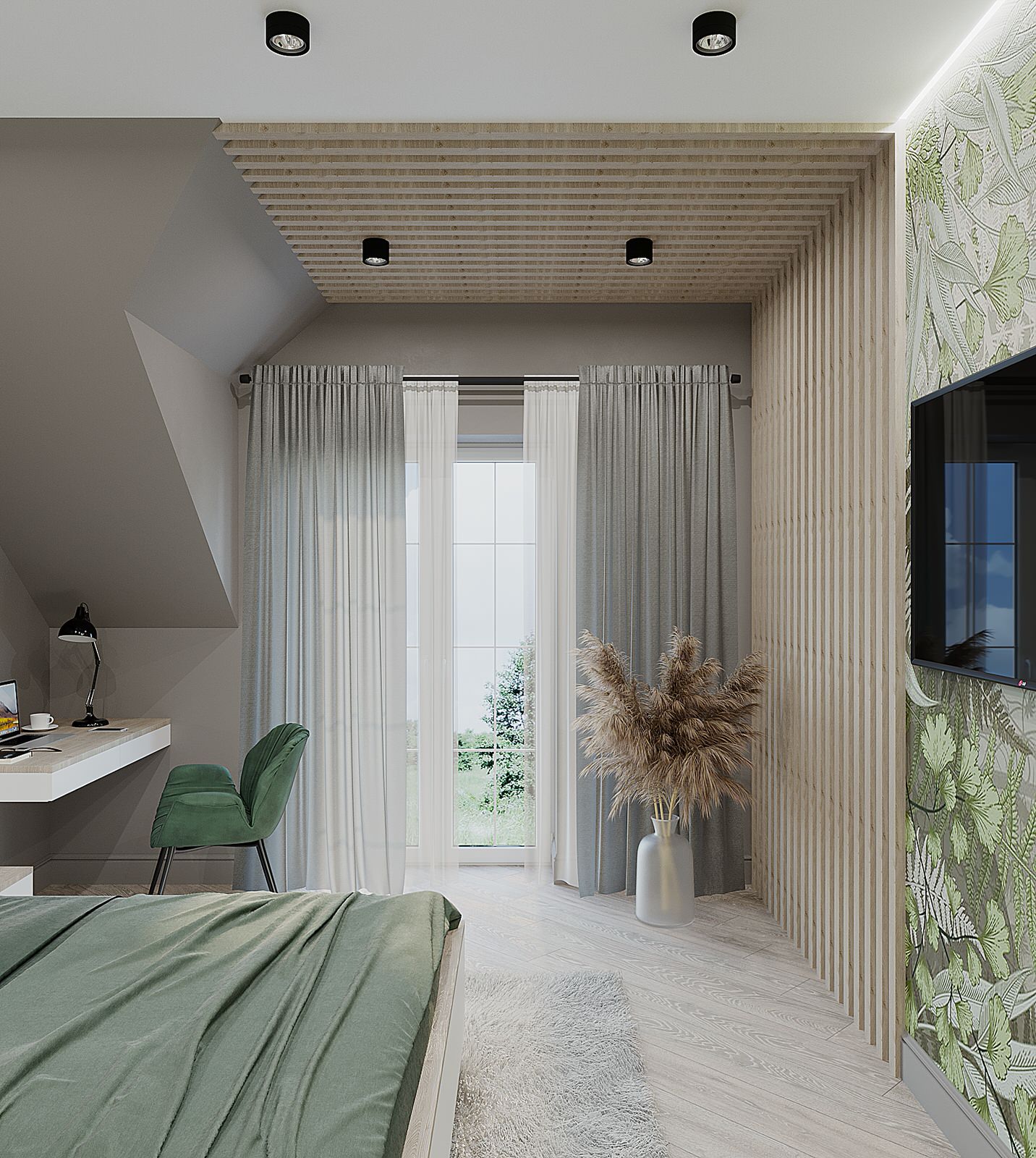 Спальня для молодой пары в ЭКО-стиле