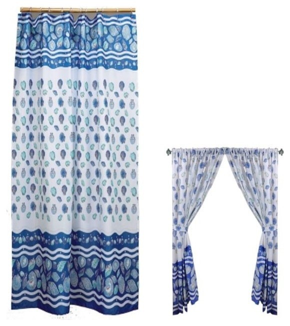 Blue Sea Ss Shower And Window Curtain Set
