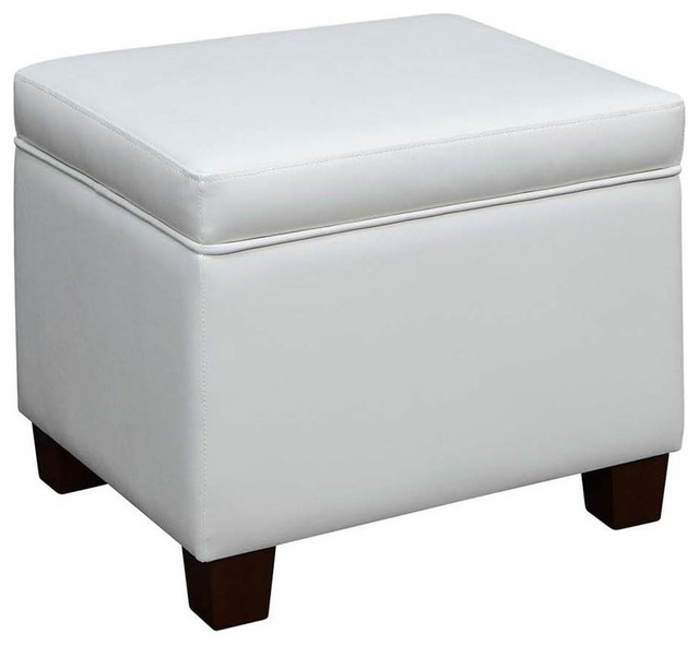 Madison Storage Ottoman, White - Transitional - Footstools And Ottomans