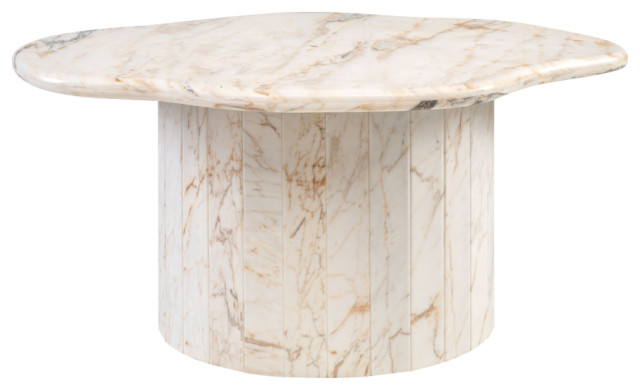 Free-Form Marble Coffee Table, Versmissen Atol - Transitional - Coffee ...