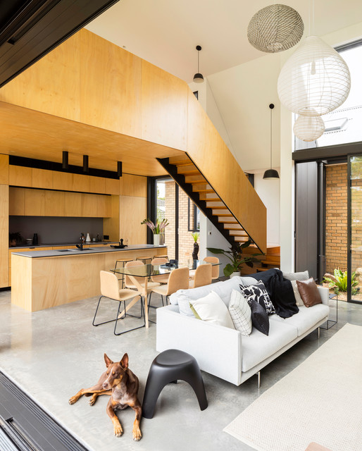 Binary House modern-vardagsrum