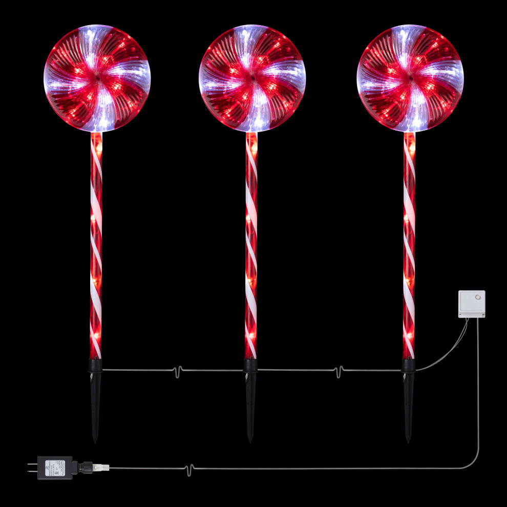 1 M 3PC Candy Cane Path Lights Rouge-Lumières de Noël-Premier LV171230R