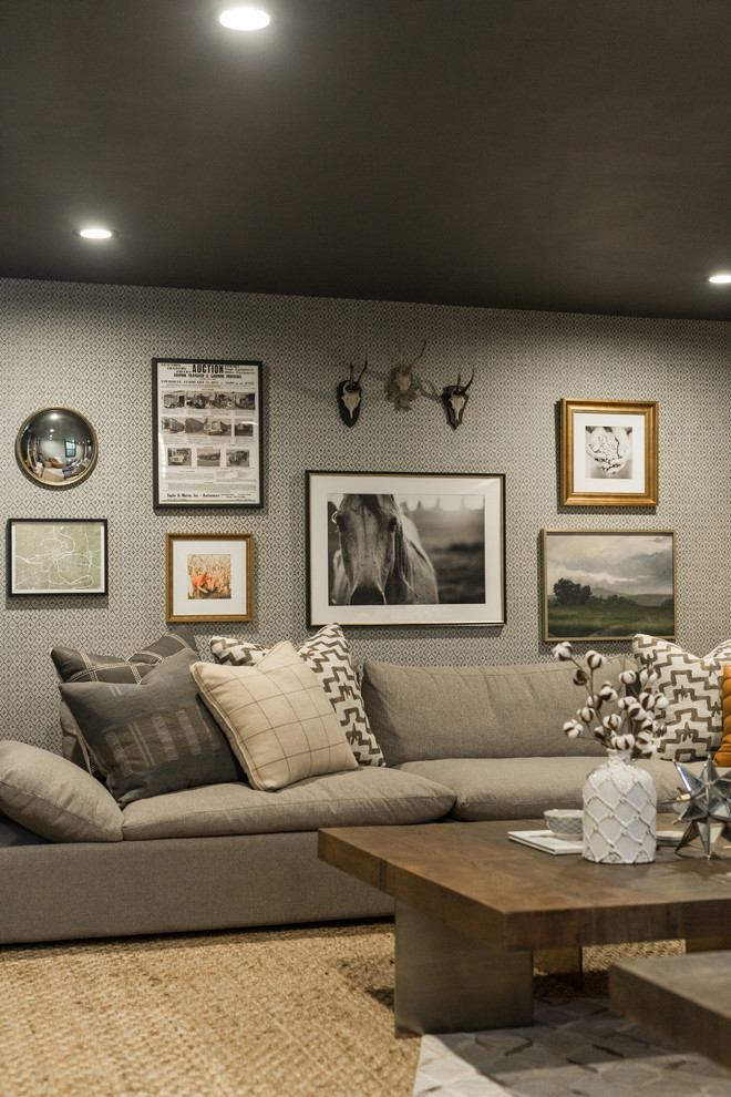 Mountain style basement photo in Cedar Rapids