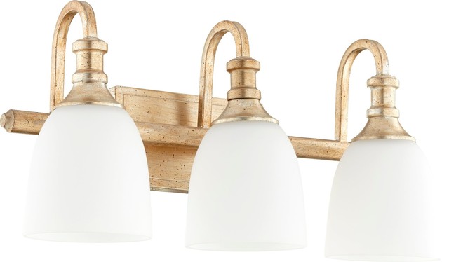 Quorum Bathroom Lighting quorum richmond 3-light vanity, aged brass - transitional Quorum Bathroom Lighting quorum richmond 3-light vanity, aged brass - transitional