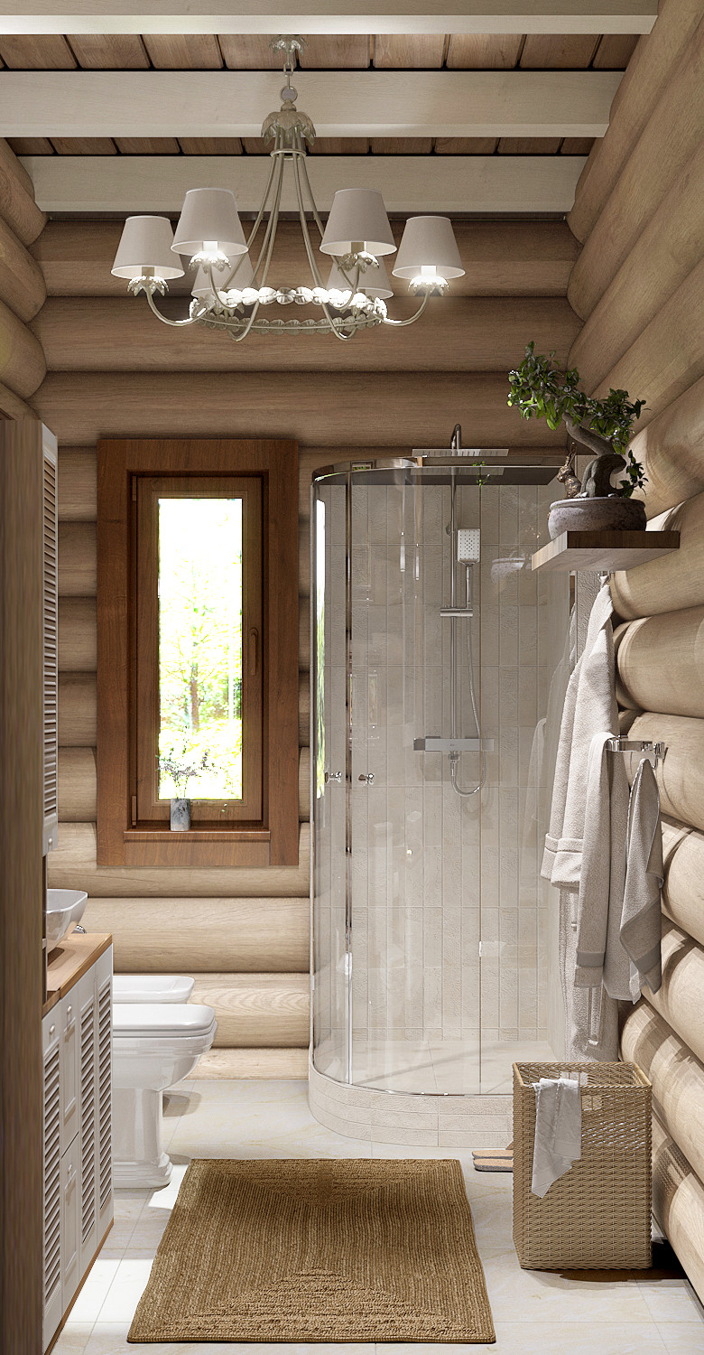 Душевая в доме из бруса