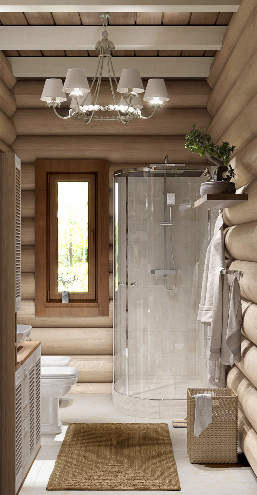 Душевая в доме из бруса