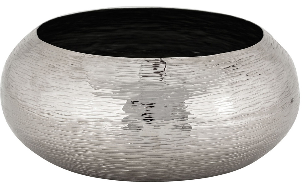 Large Hammered Oblong Bowl Contemporary Decorative Bowls by
