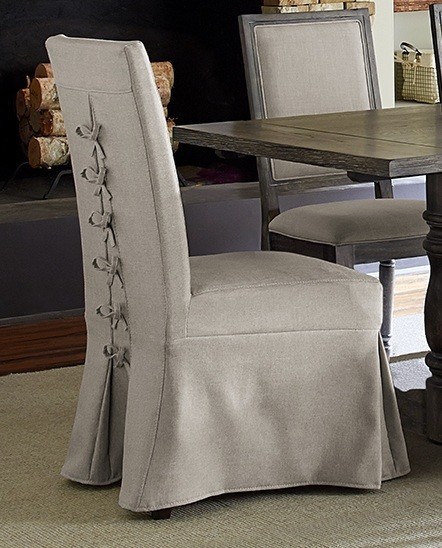 Progressive Muses Slipcover Dining Side Chairs Dove Gray Set Of 2 Transitional Dining Chairs By Homesquare