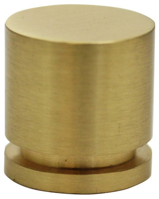 hamilton bowes, 1" round cabinet knob, 380-sb, modern gold/brushed  brass/natural
