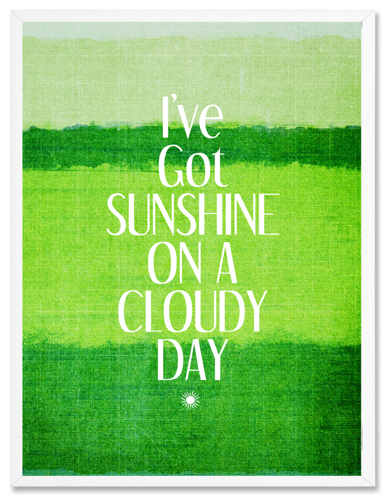 Sunshine On A Cloudy Day Inspirational, Canvas, Picture Frame, 13"X17"
