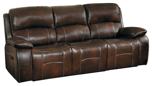 Creeley Double Reclining Sofa Dark, Double Reclining Leather Sofa