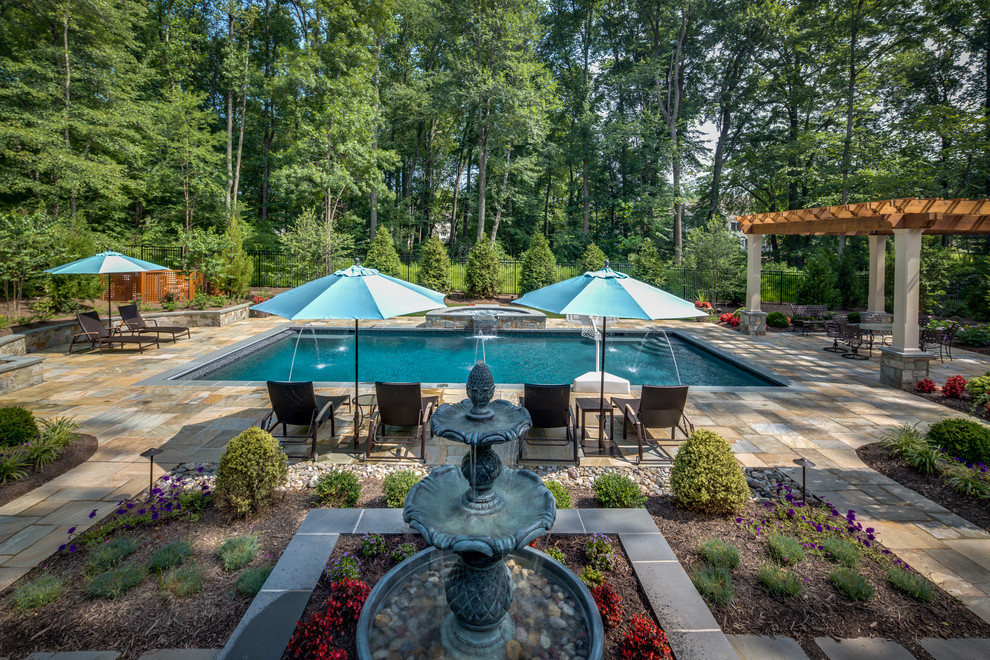Example of a beach style pool design in DC Metro