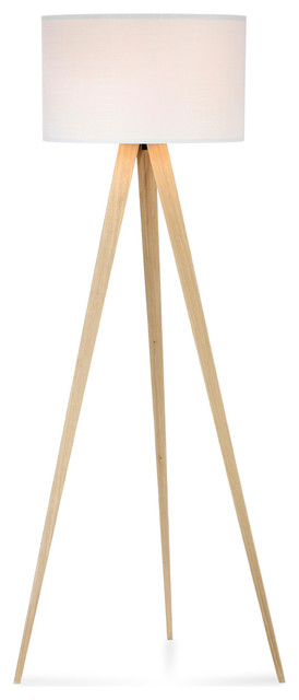 Maya Tripod Floor Lamp Modern Lamps By Houzz Maya Tripod Floor Lamp White And Light Oak