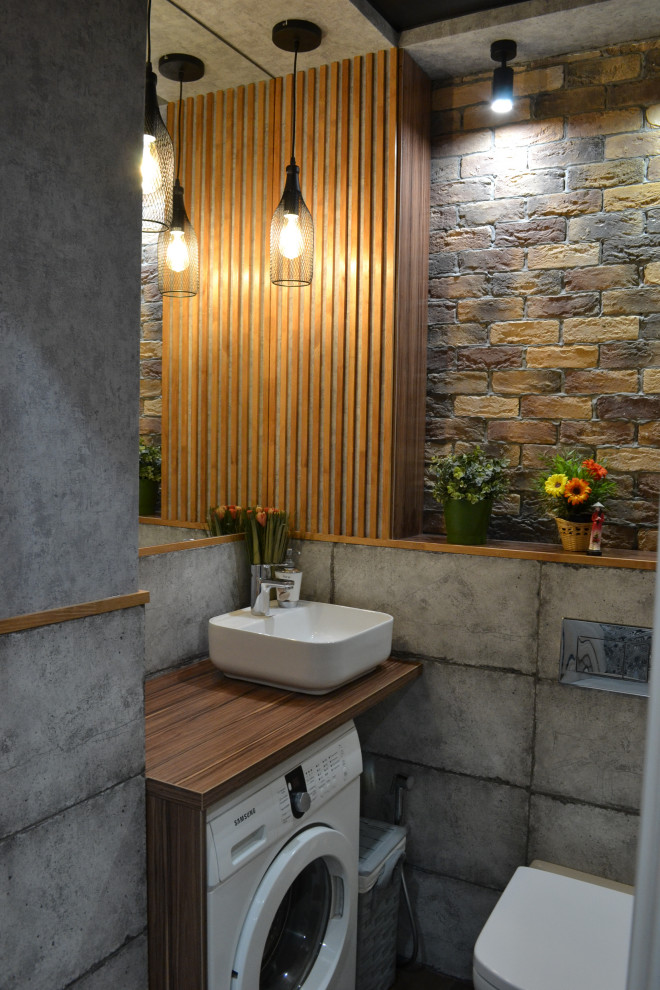 Санузел в стиле ЛОФТ