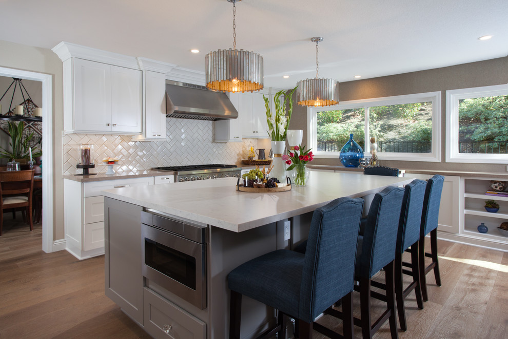 Example of a transitional kitchen design in Orange County