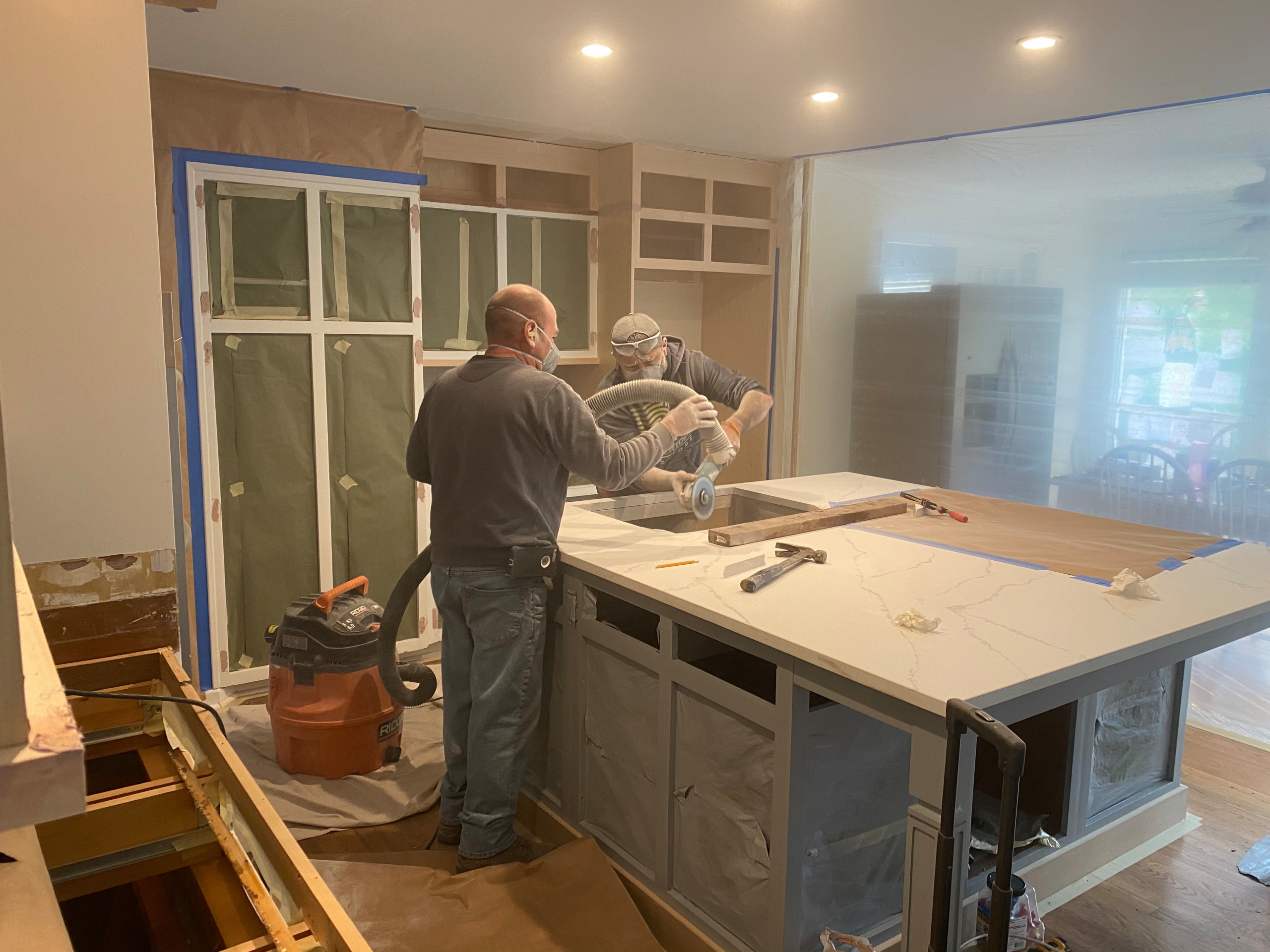 Kitchen face lift. painting cabinets and new island